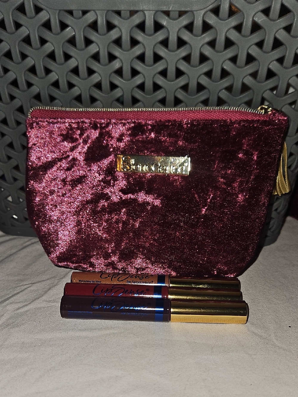 SeneGence Beautiful Bolds Scented Gloss MIDI Trio With Velvet Zip Pouch